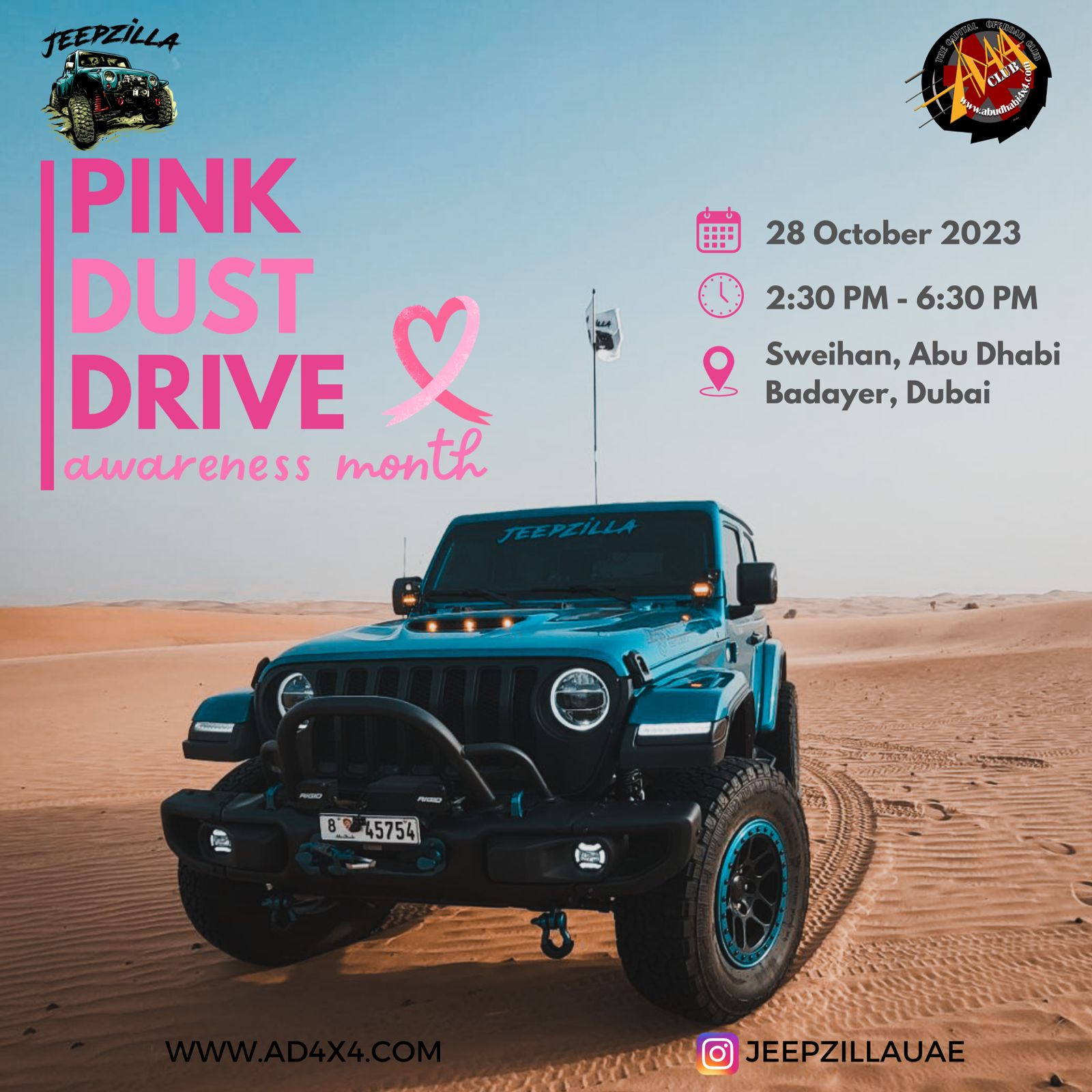 AUH PINK DUST DRIVE WITH JEEPZILLA 