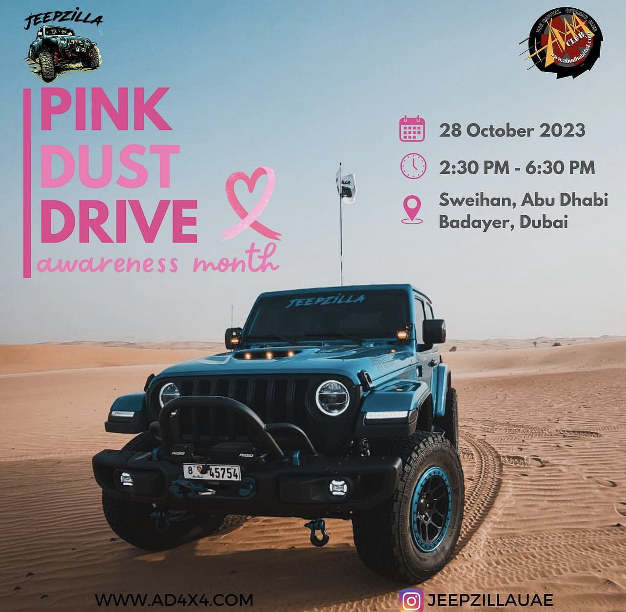 DXB - PINK DUST DRIVE WITH JEEPZILLA